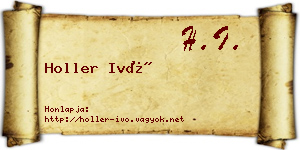 Holler Ivó névjegykártya