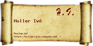 Holler Ivó névjegykártya